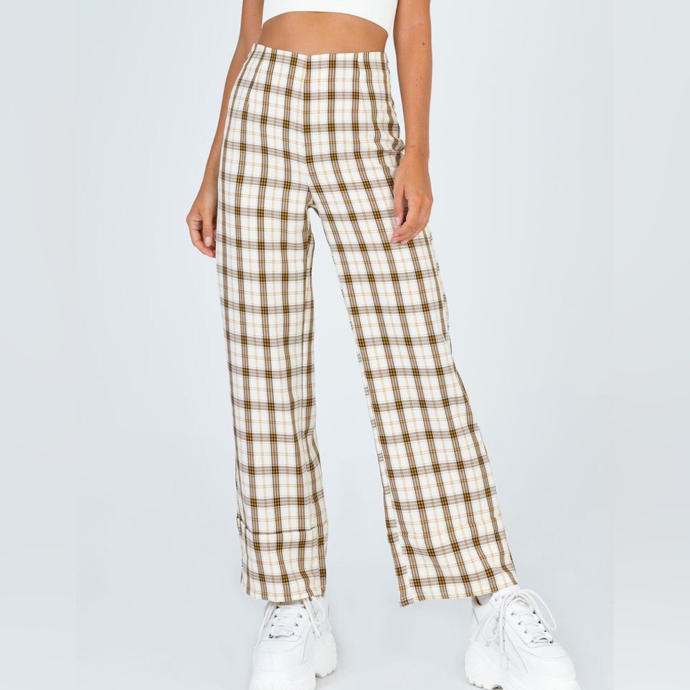 Princess Polly EUROS PANTS YELLOW CHECK